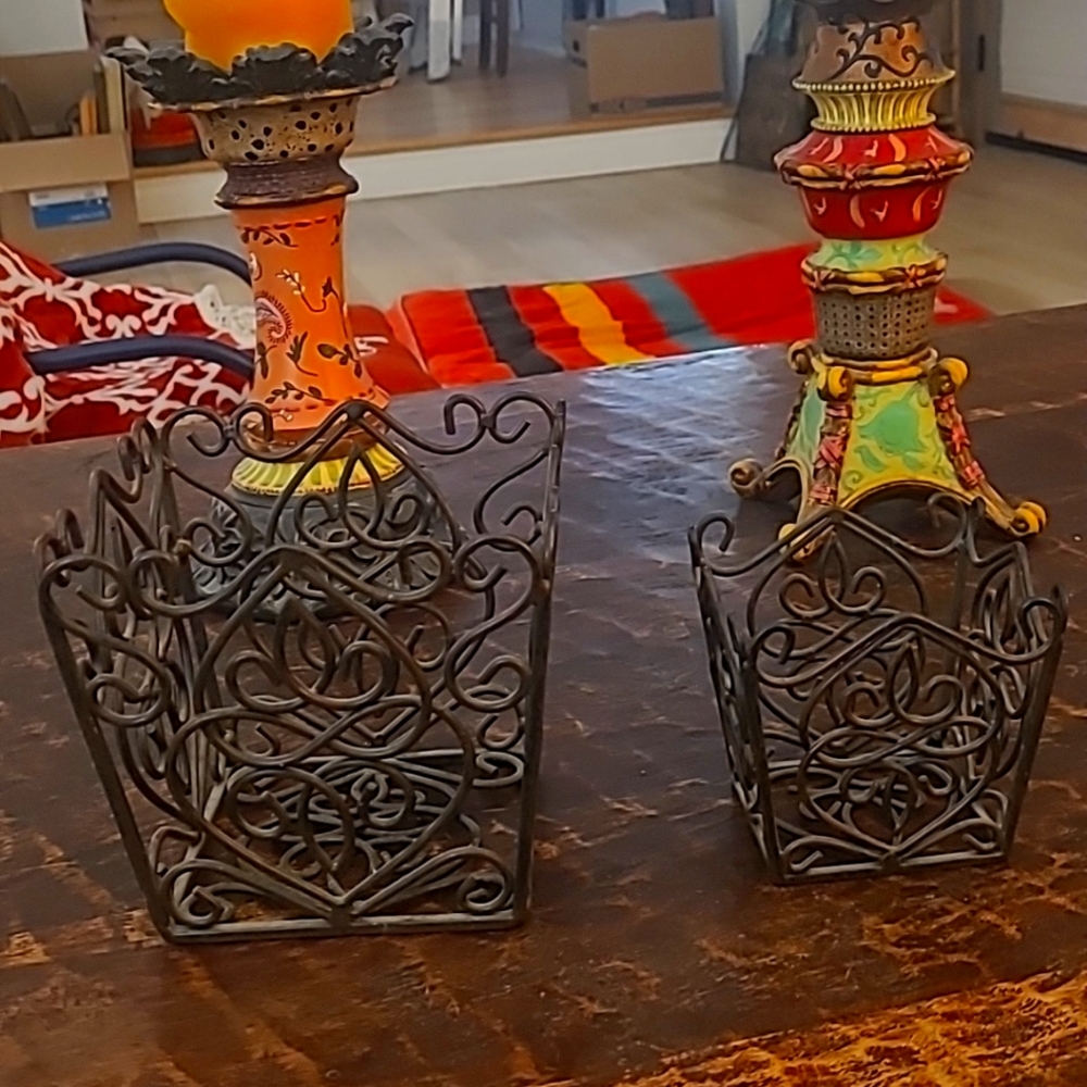 Wrought iron Plant holder set.